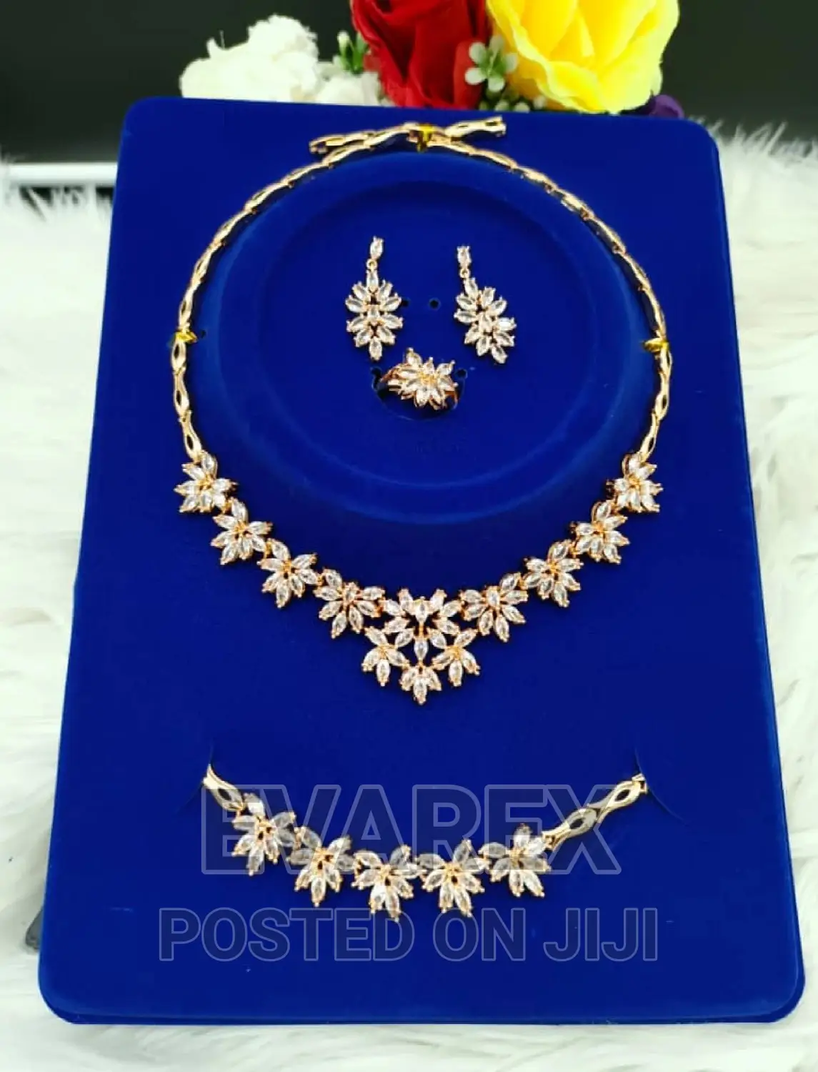 Non Tarnish Zirconia Gold Wedding Set of Jewelry
