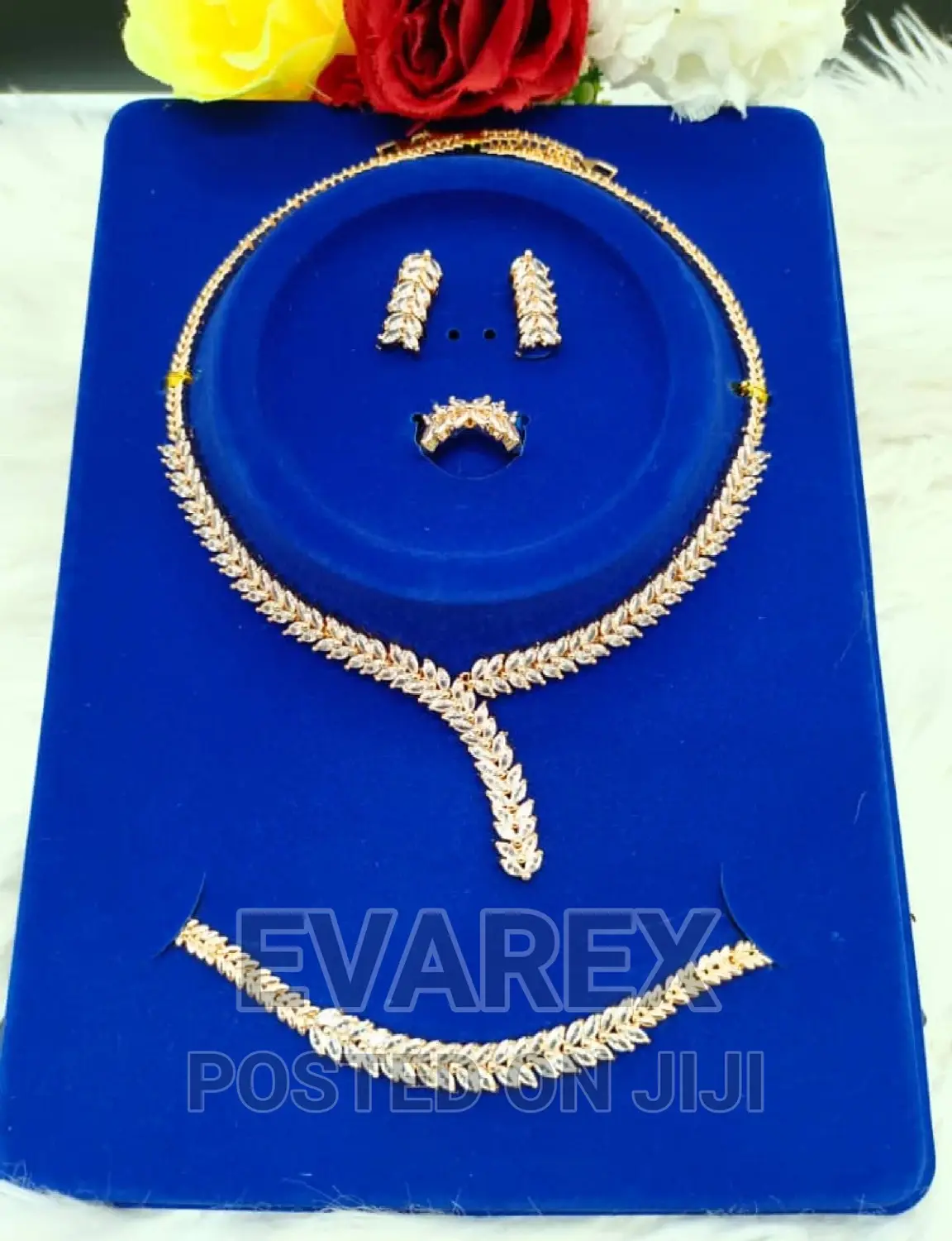 Non Tarnish Zirconia Gold Wedding Set of Jewelry