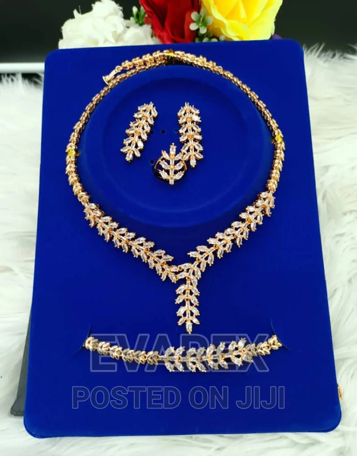 Non Tarnish Zirconia Gold Wedding Set of Jewelry