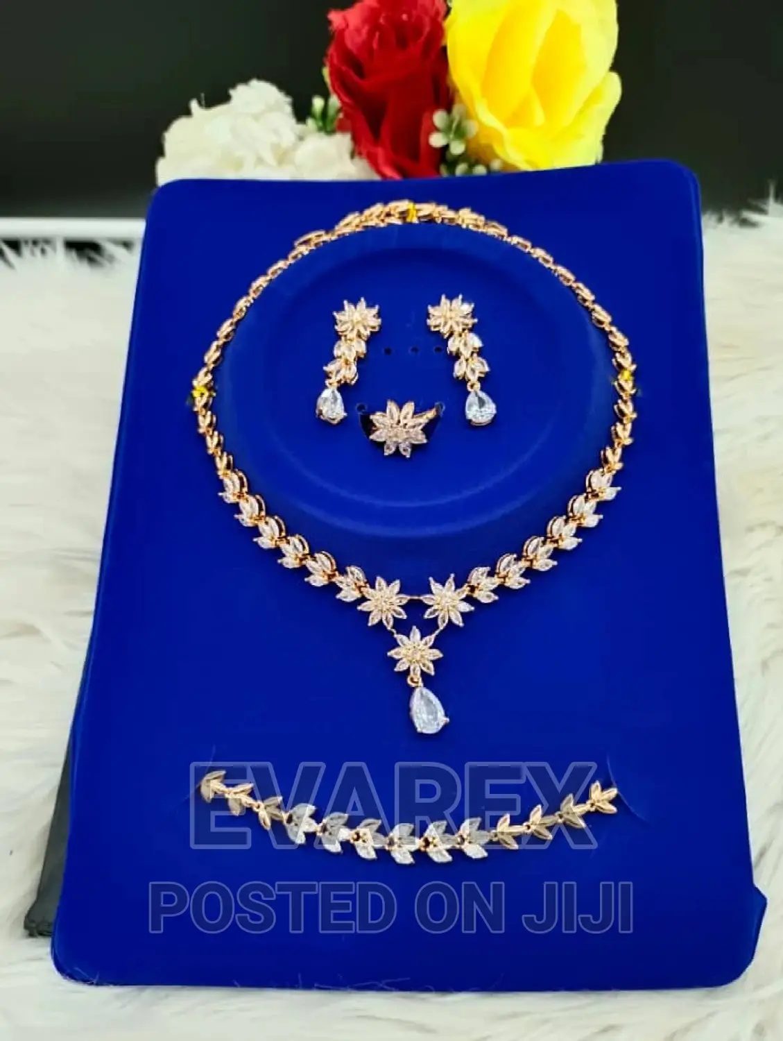 Non Tarnish Zirconia Gold Wedding Set of Jewelry