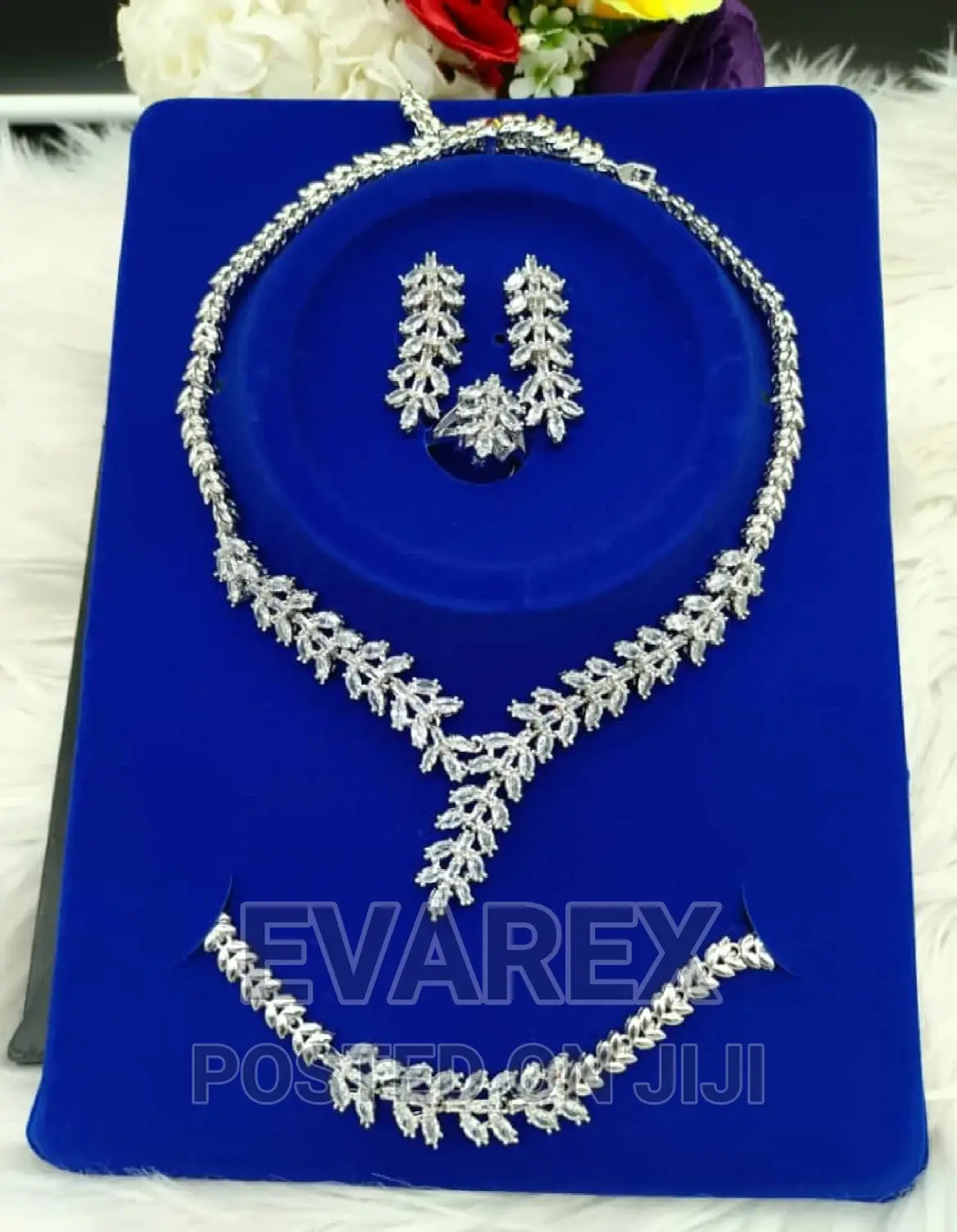 Non Tarnish Zirconia Silver Wedding Jewelry Set