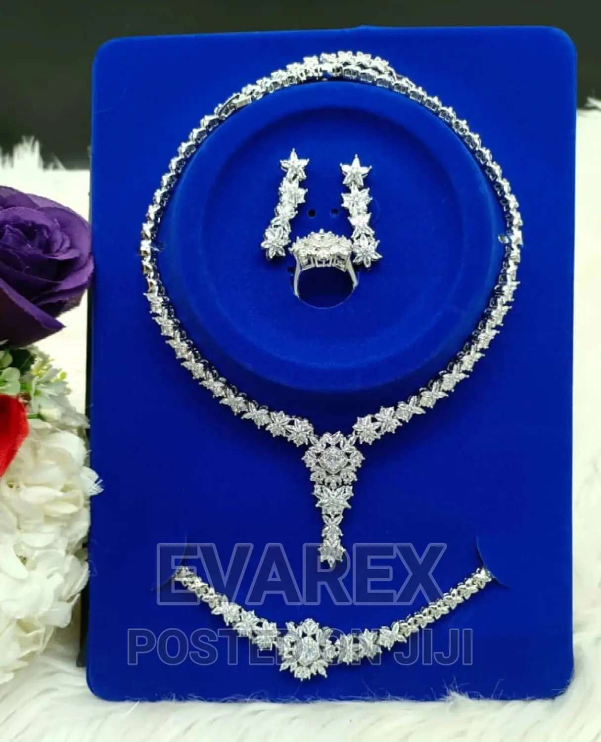 Non Tarnish Zirconia Silver Wedding Jewelry Set