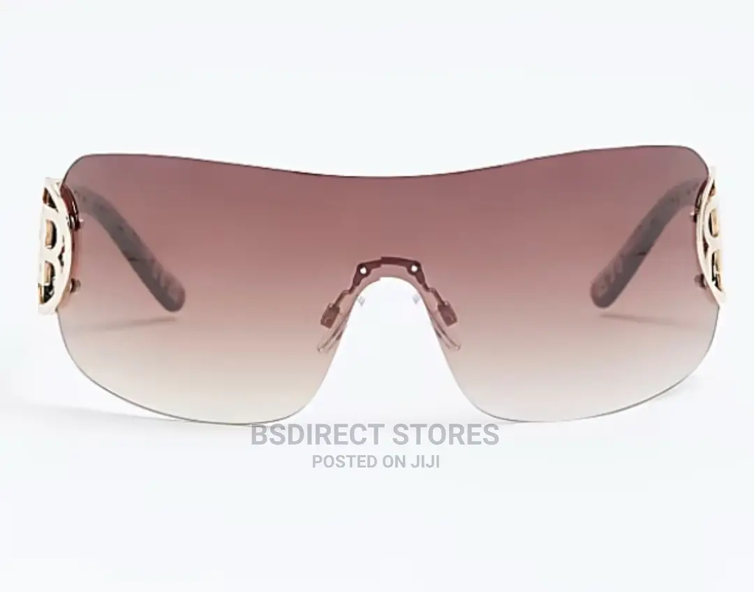 River Island Brown Rimless Wrap Women's Sunglasses