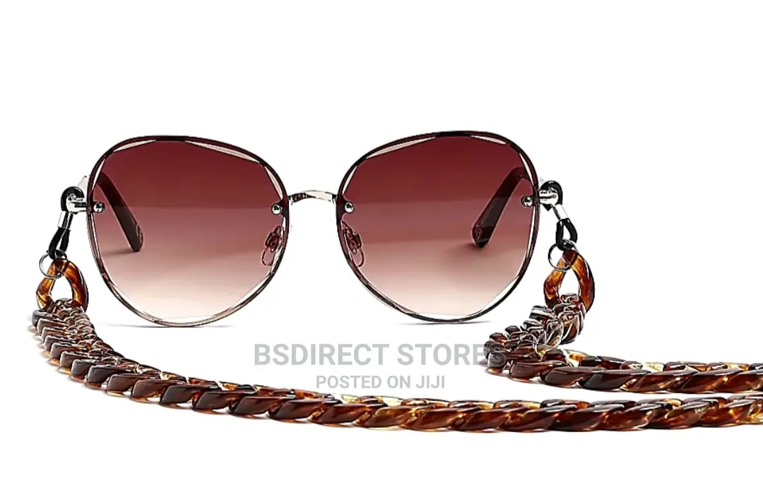 River Island Brown Oversized Chain Link Women's Sunglasses