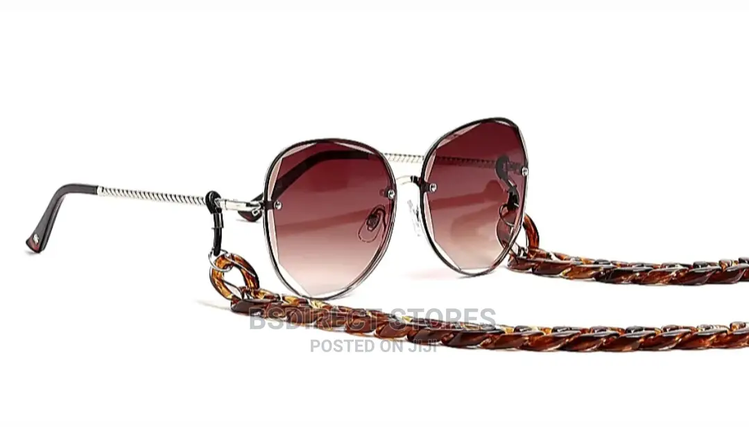 River Island Brown Oversized Chain Link Women's Sunglasses