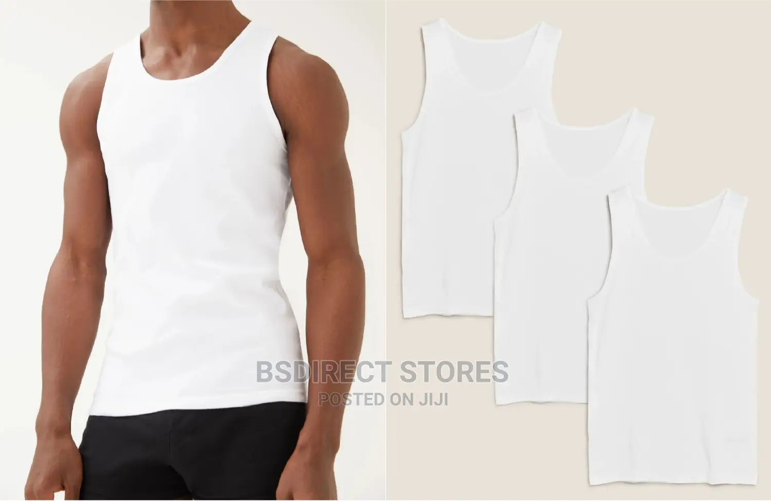 Marks and Spencer 3pk 100% Pure Cotton Sleeveless Men Vests.