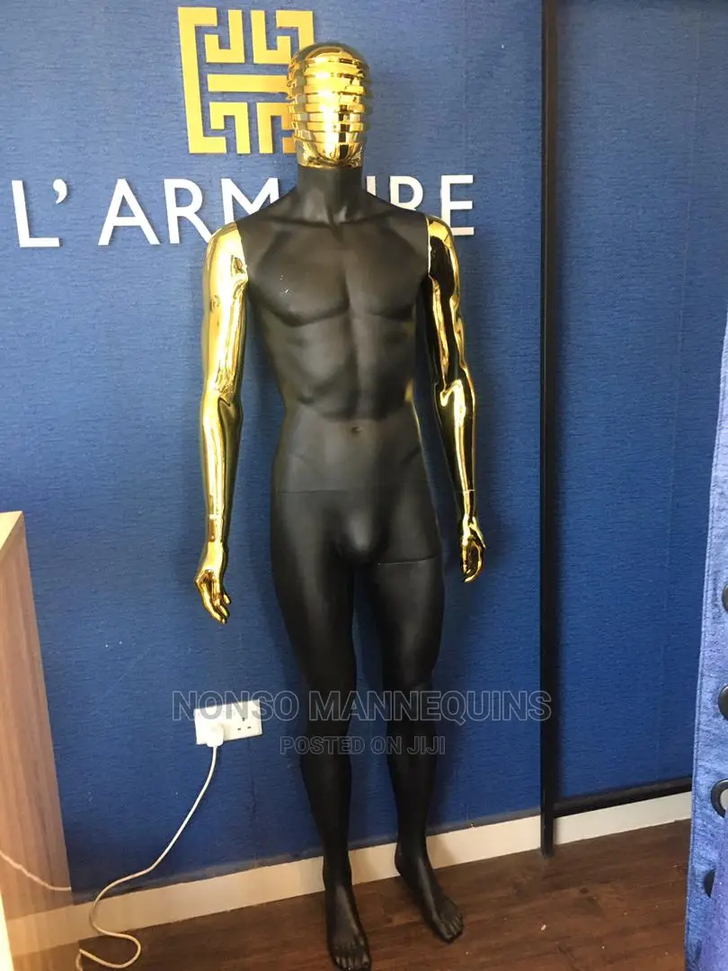 Matt Black and Gold Male Spider Face Display Mannequin