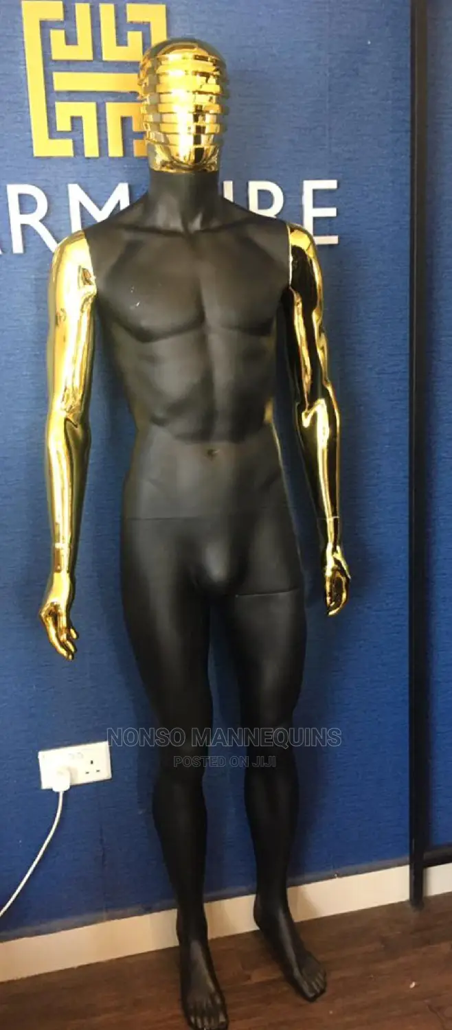 Matt Black and Gold Male Spider Face Display Mannequin