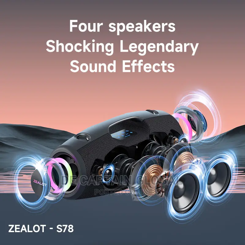 Zealot 1000watts Water Proof Boombox Speaker With 24000mah