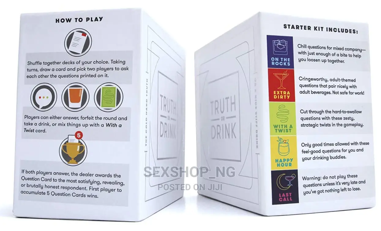 Truth or Drink Party Game Card for Hangout