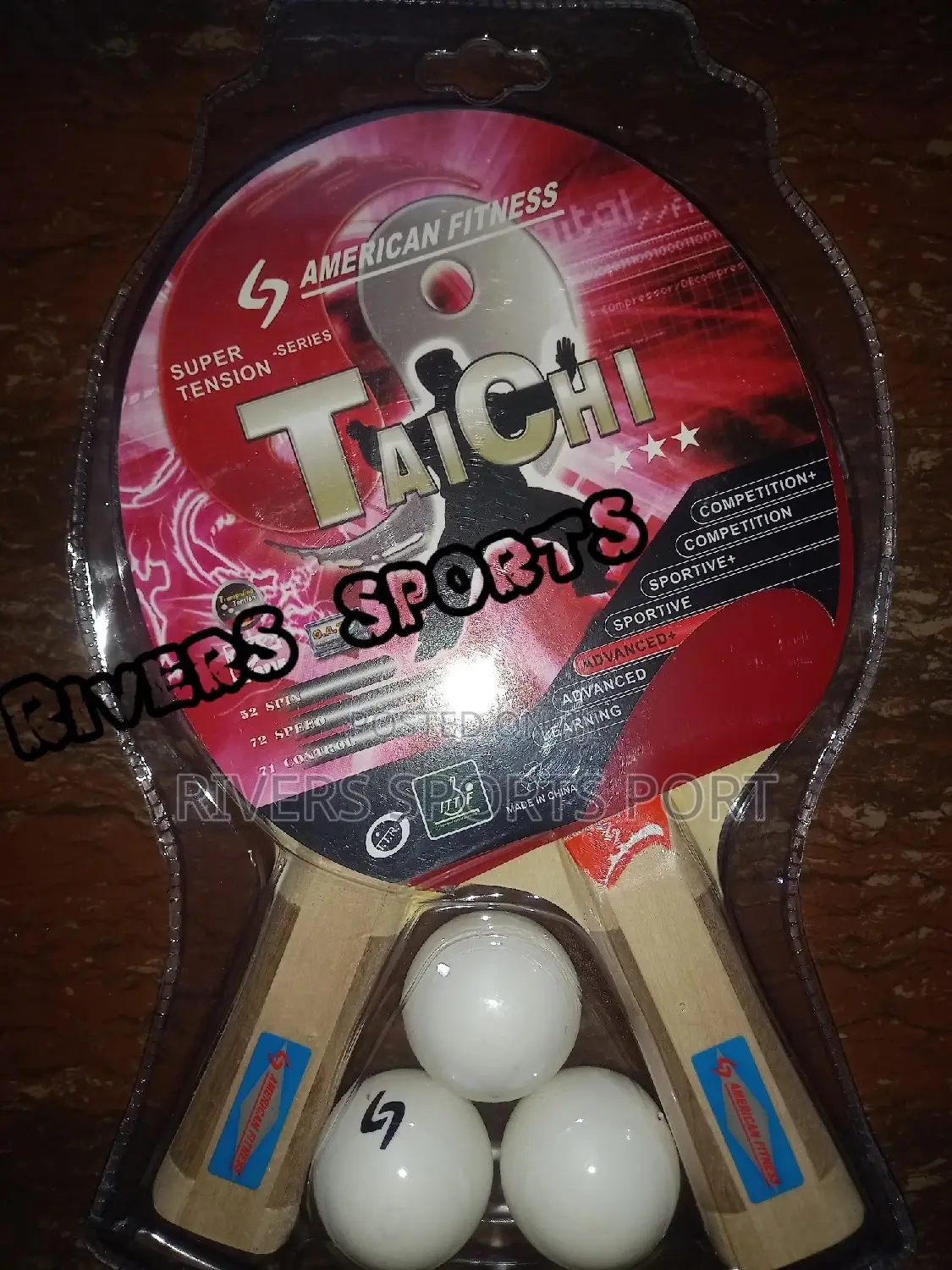 American Fitness Taichi 3star Table Tennis Bat and Ball Set