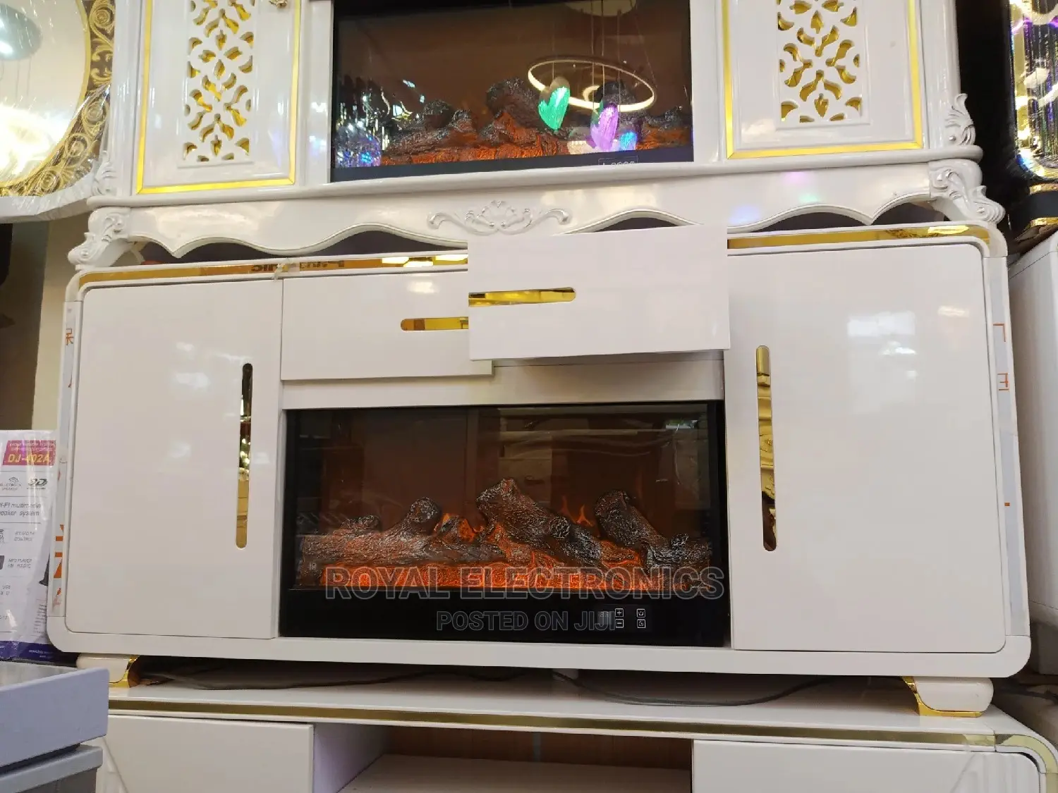 Pure White Modern Firedisplay Tv Stand