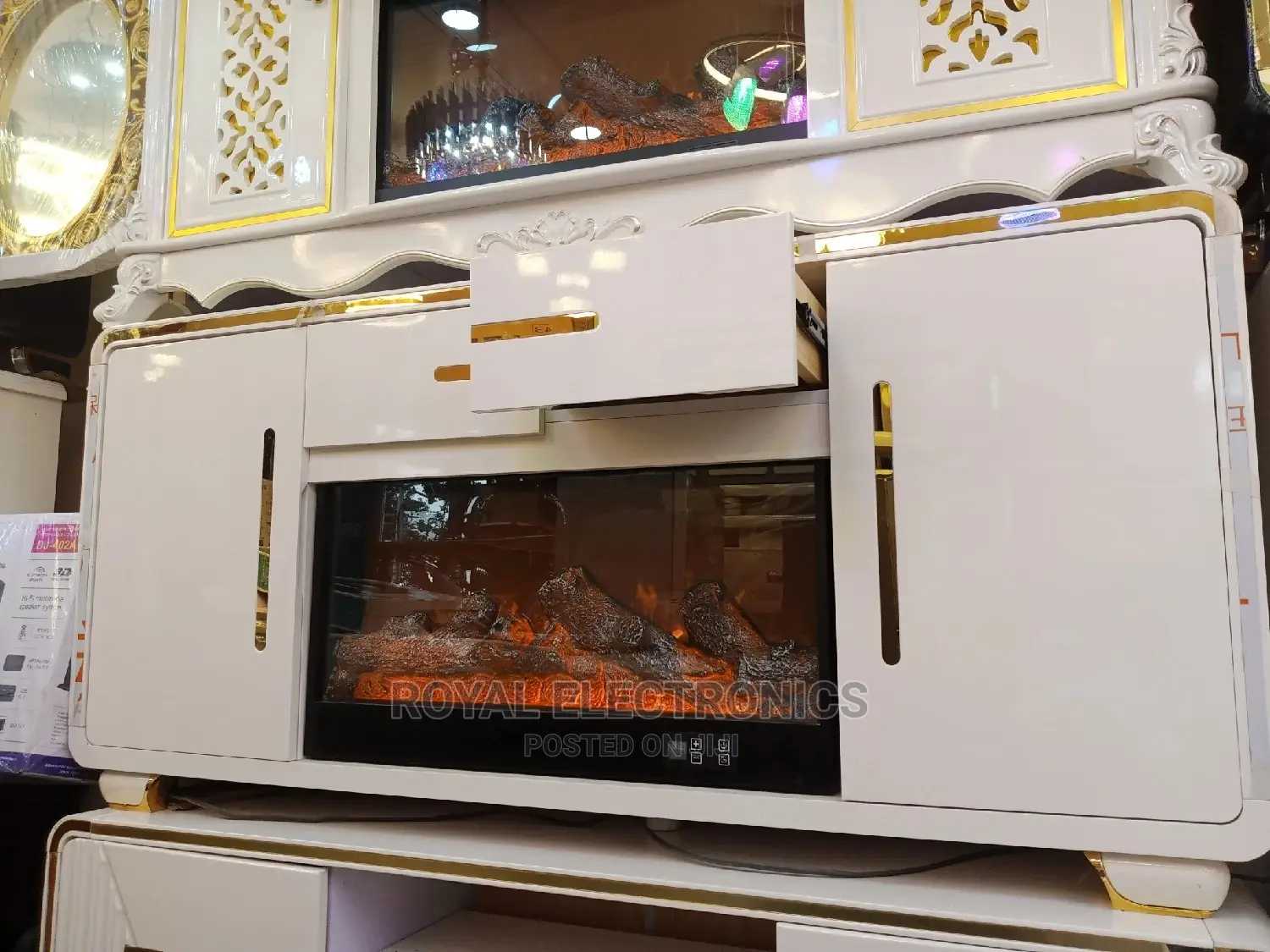 Pure White Modern Firedisplay Tv Stand
