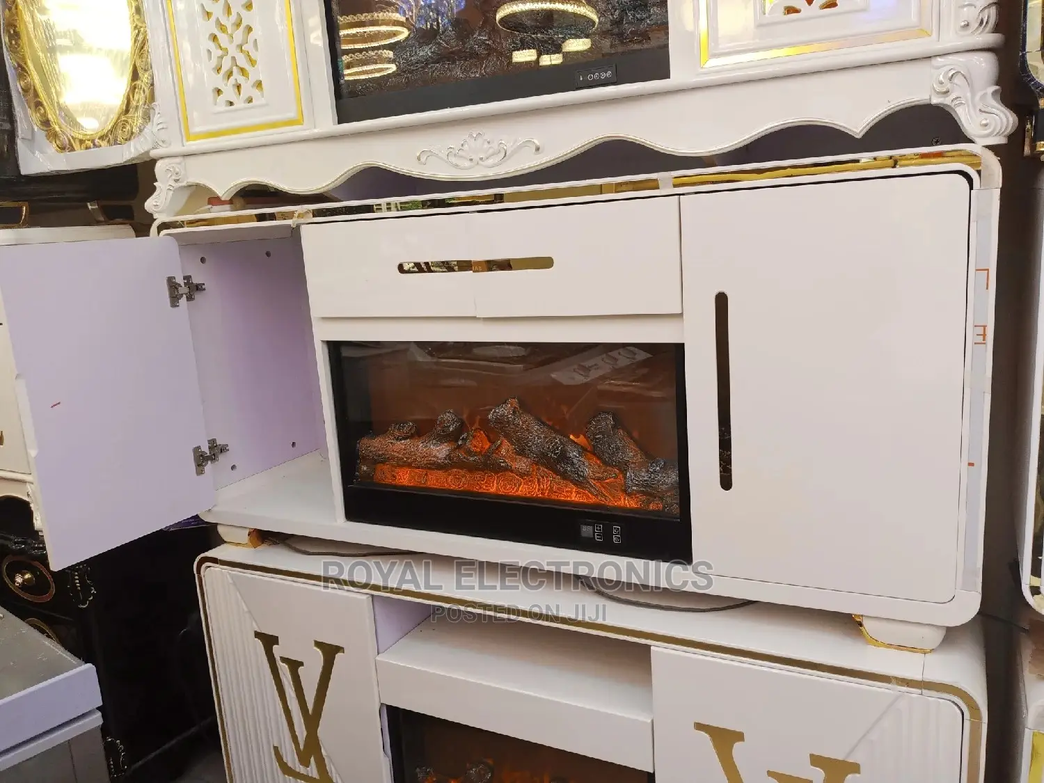 Top Class Pure White Modern Firedisplay Tv Stand
