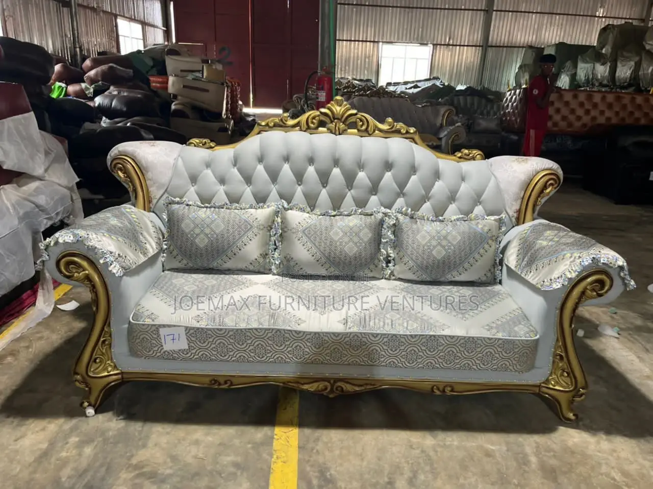 Quality 7 Seater Living Room Fabric Made Sofa Chair.