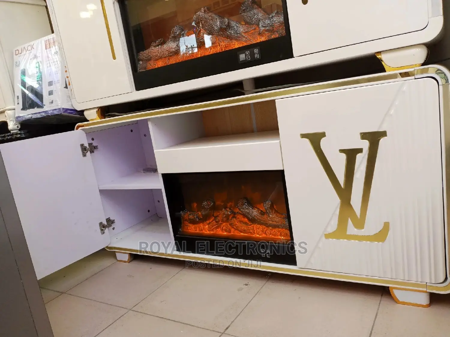 LV Tv Stand With Fire Display
