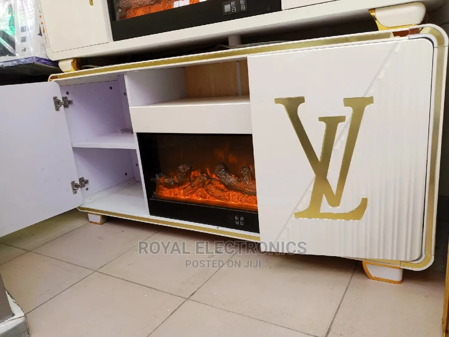 Brand New LV Tv Stand With Fire Display