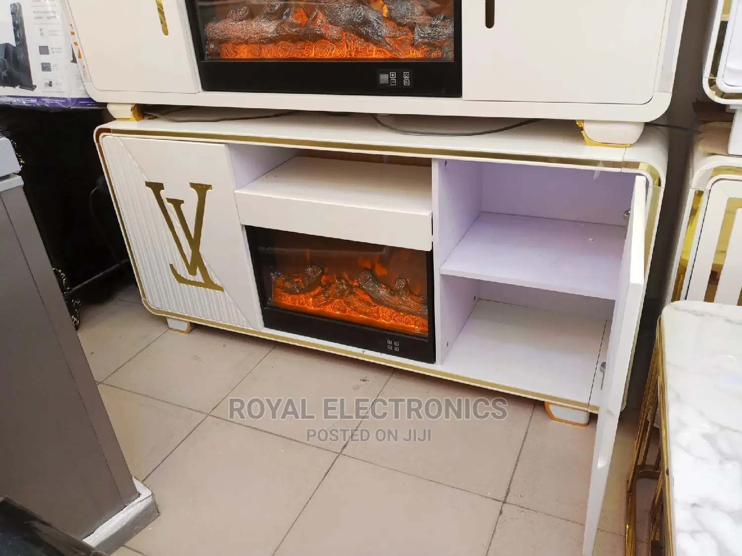 Very New LV Tv Stand With Fire Display
