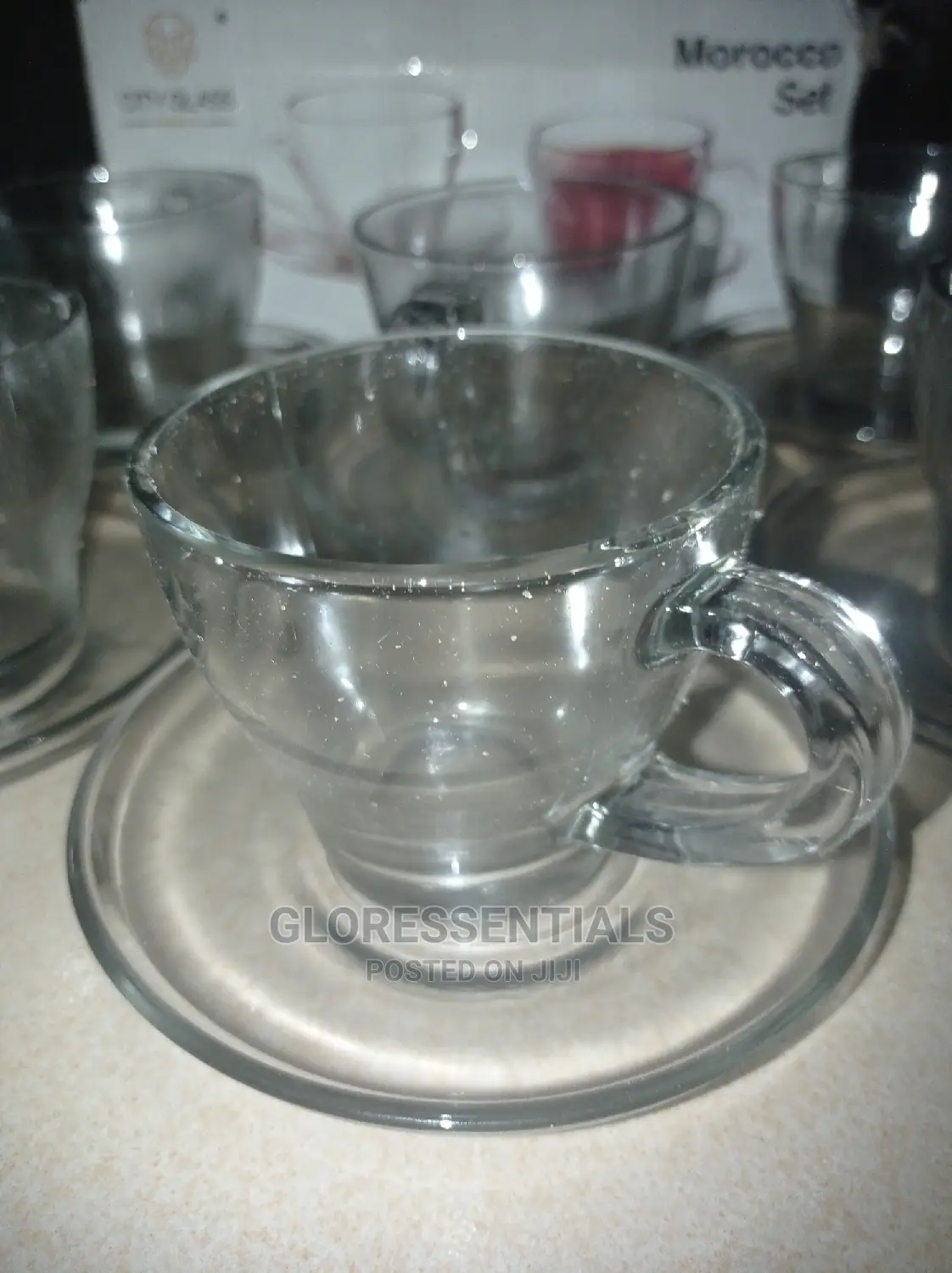 Glass Tea Cup With Saucers 6pcs