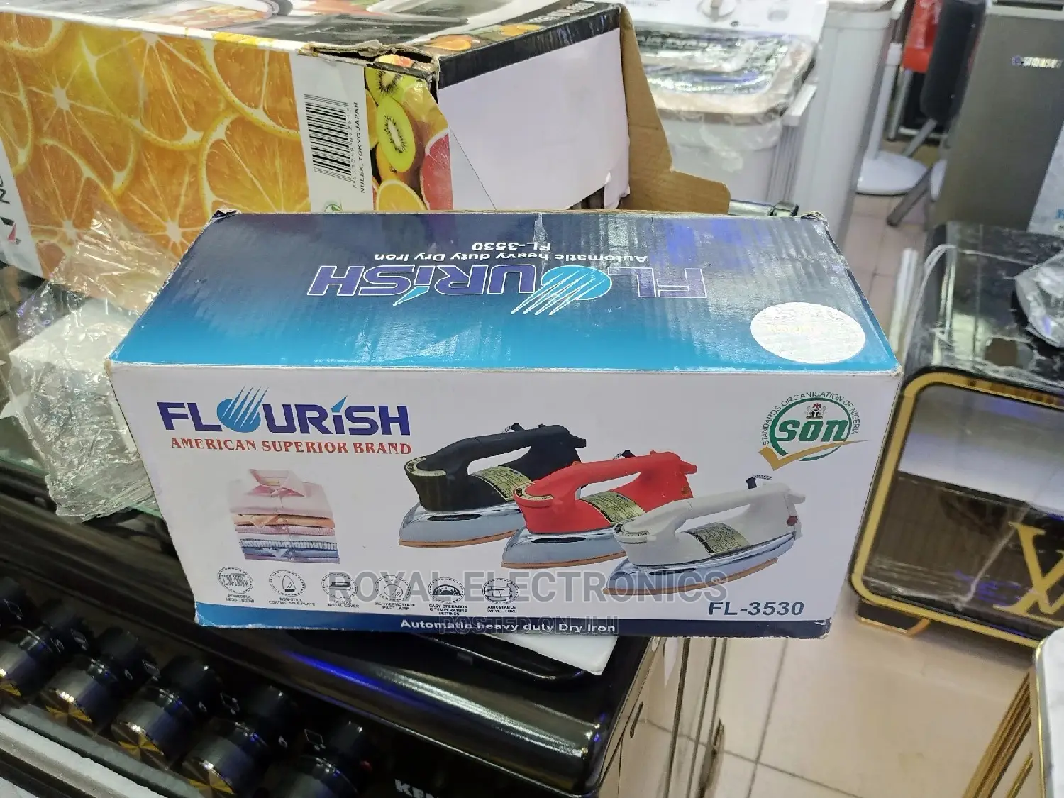 Big Thermostat Flourish(Fl-3530)Auto Heavy Duty Iron 1200W