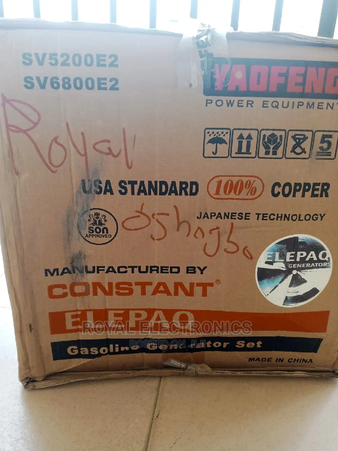 Heavy Duty Elepaq Constant Yaofeng Manual Generator