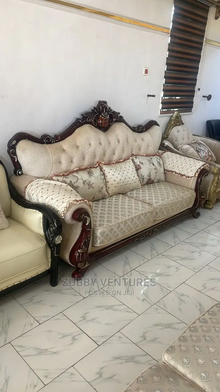 Modern 7 Seater Living Room Fabric Royal Sofa Chair.