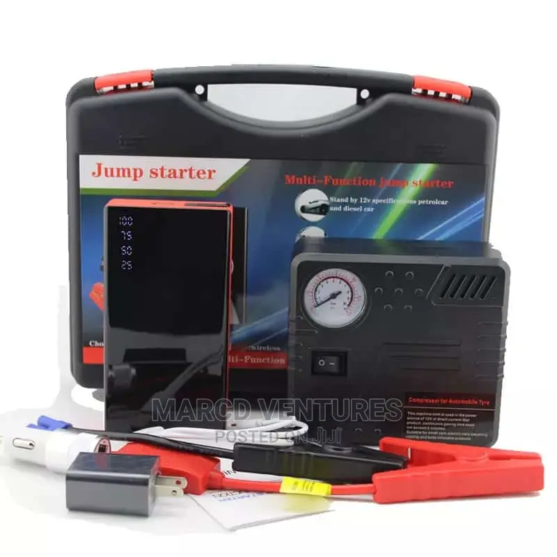 2 in 1 Powerbank Jump Starter With Tyre Inflator Guage