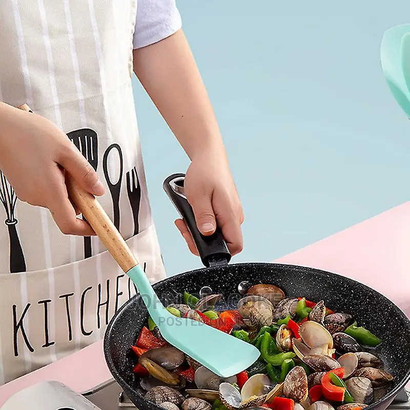 12 PCS Colorful Silicone Kitchen Cooking Utensils Set .