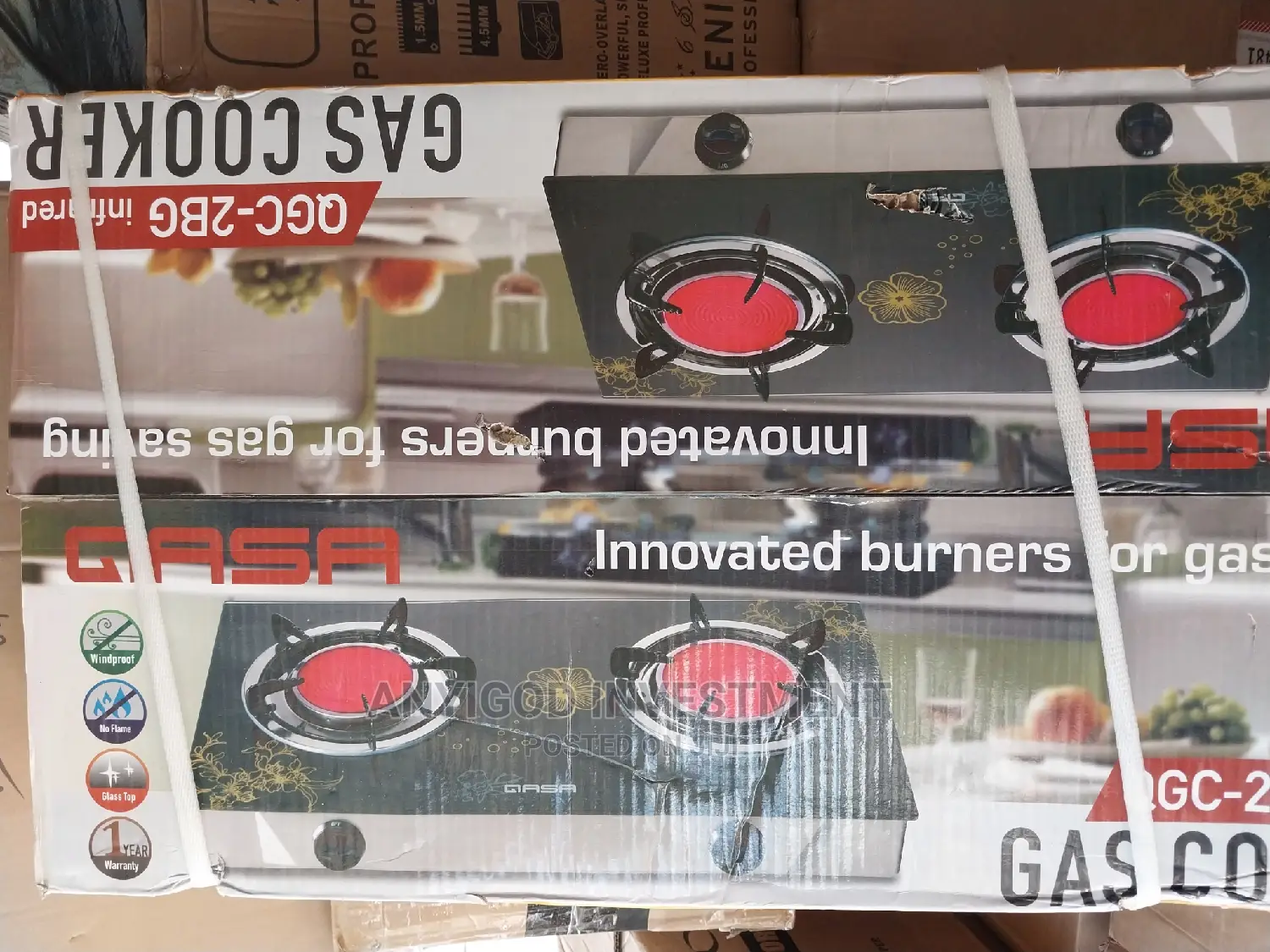 Qasa Inferred Double Burner Gas Cooker
