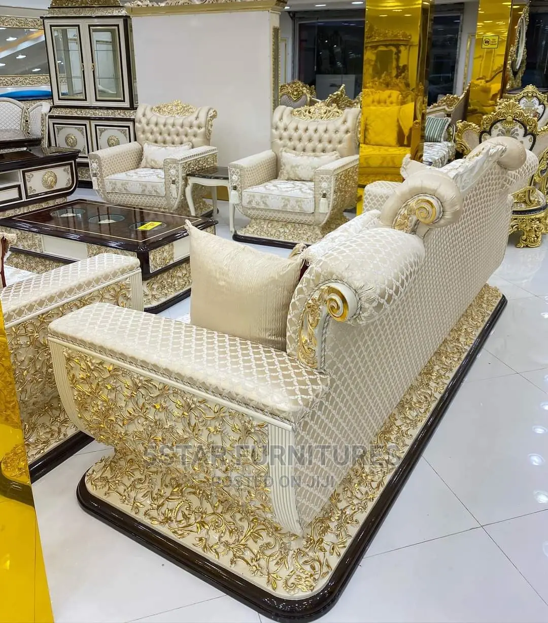 Luxury 8 Seater Living Room Fabric Sofa Chair.