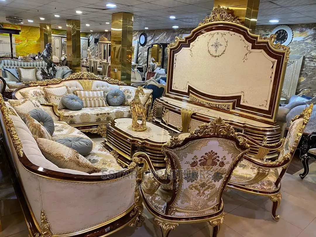 Luxury 8 Seater Living Room Fabric Made Sofa Chair.