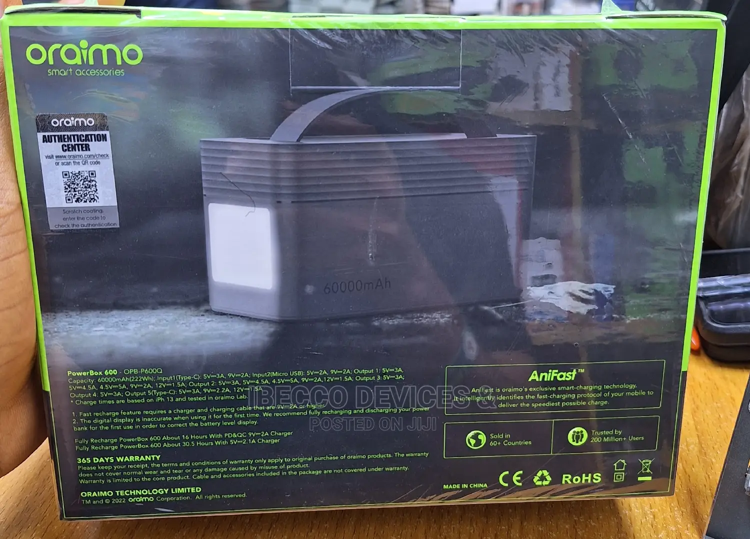 Oraimo 60,000mah. Power Box 600