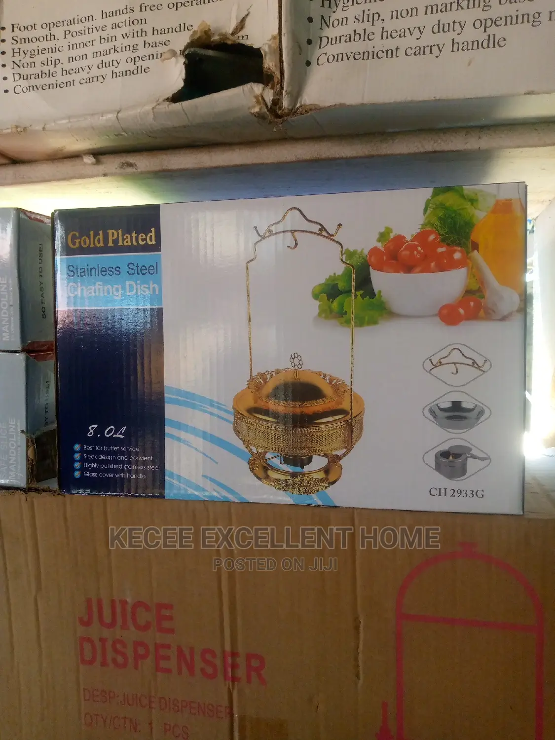 Gold Plated Stainless Steel Chafing Dish 8l