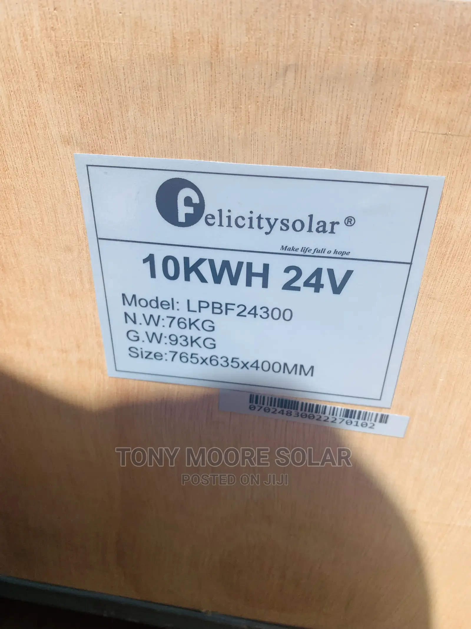 24v 10kwh Felicity Lithium Battery