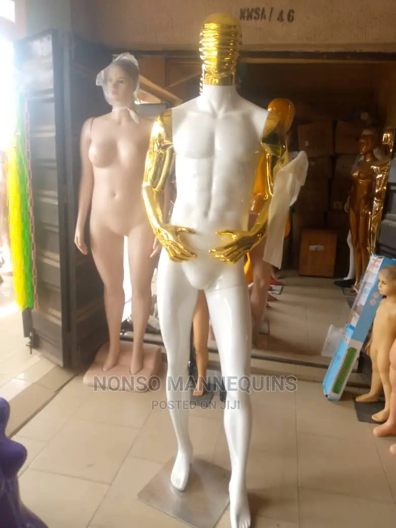 Gold And Black White And Gold Chrome Fibre Mannequins
