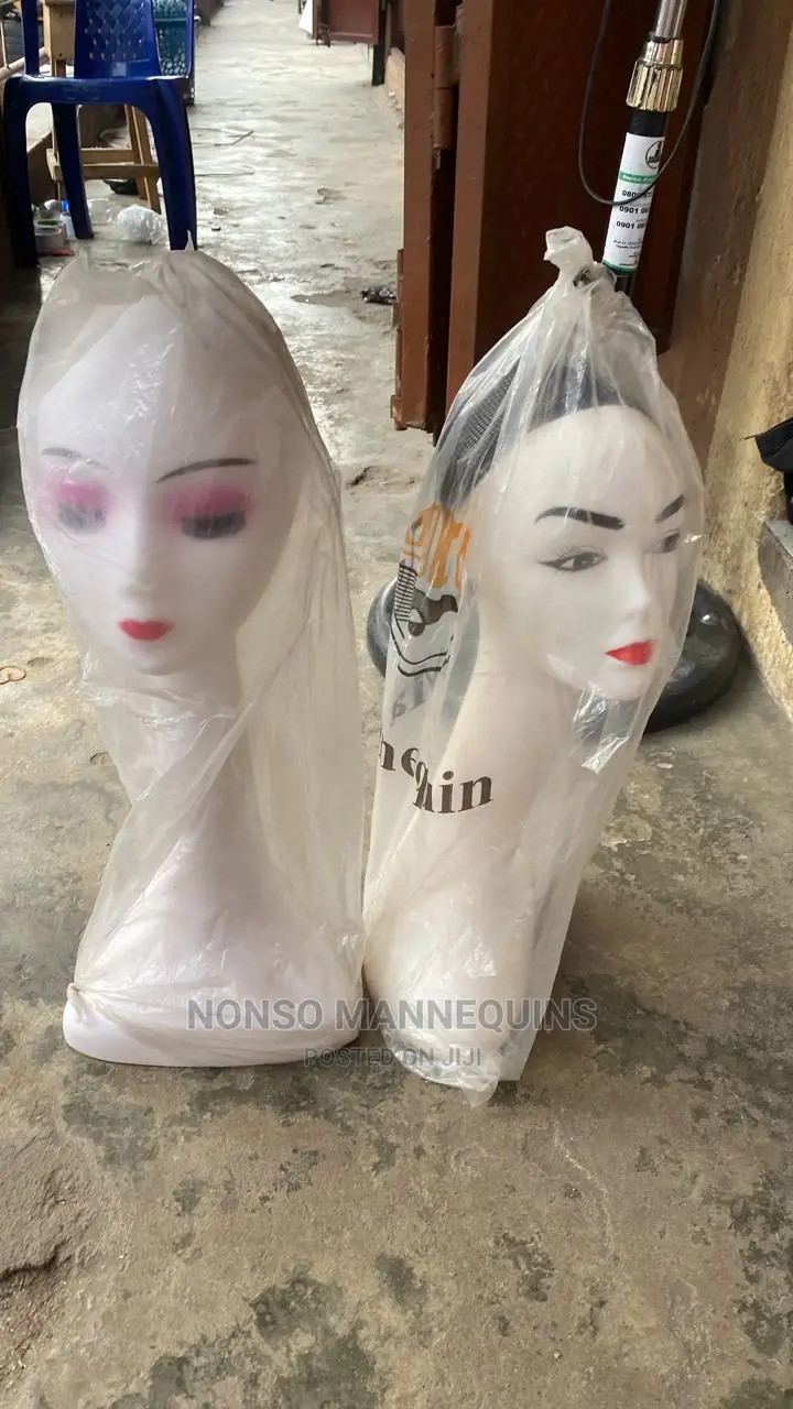 Long Neck White Mannequin Heads