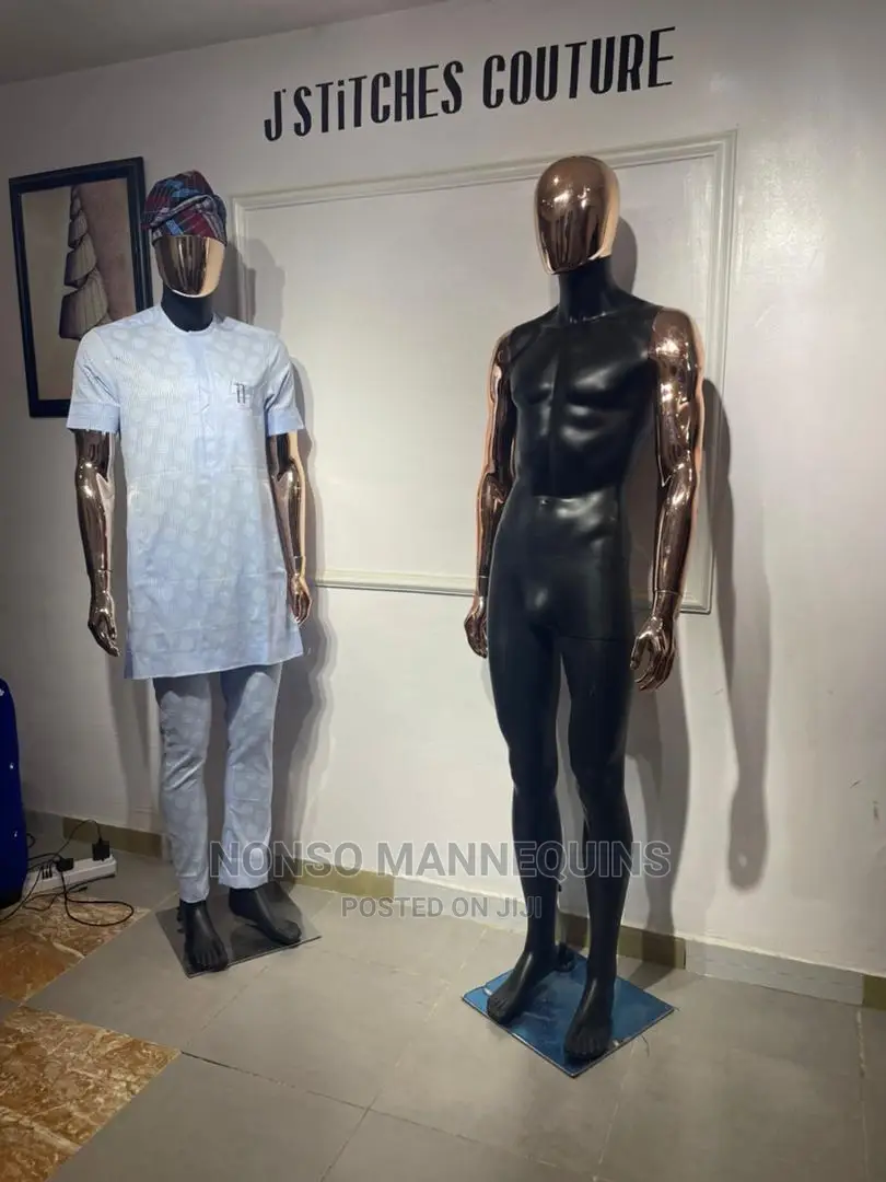 Matt Black And Rose Gold Faceless Full Male Dummy