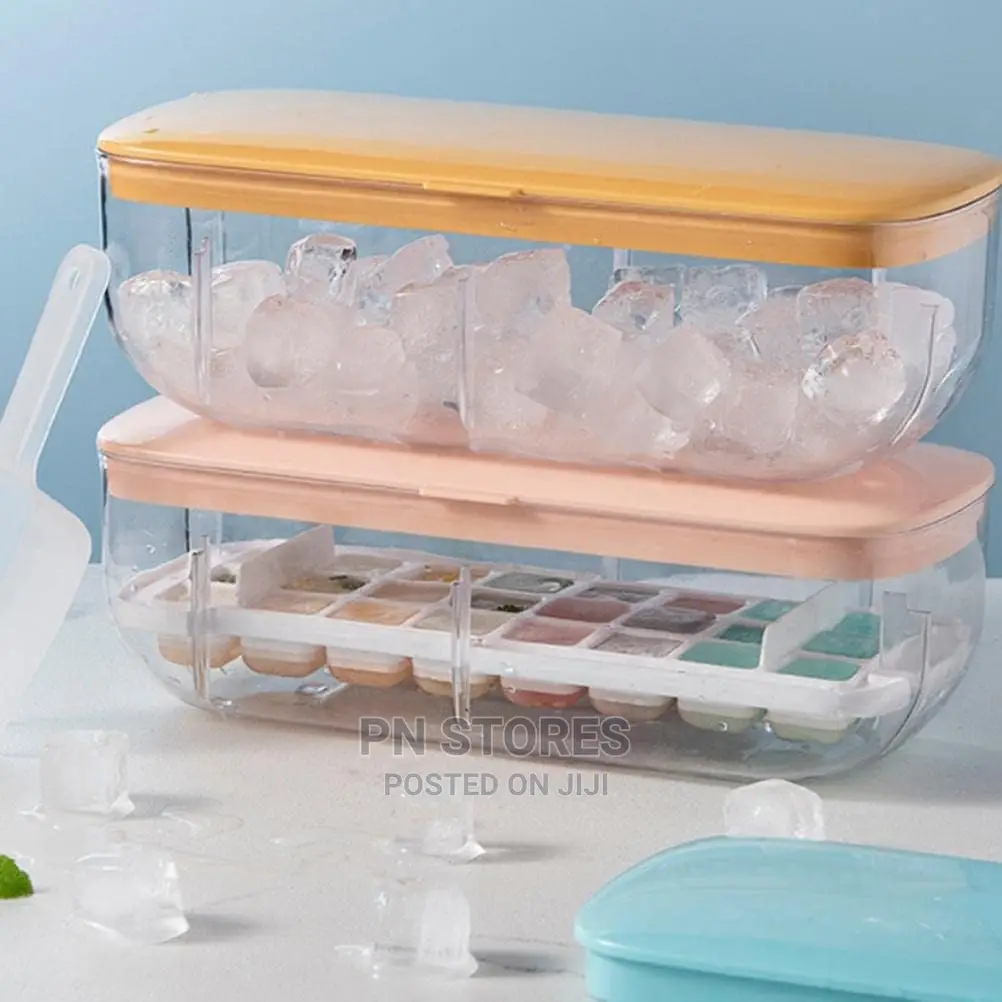 Ice Cubes Mold, Tray With Lid Cover (Press to Deice)