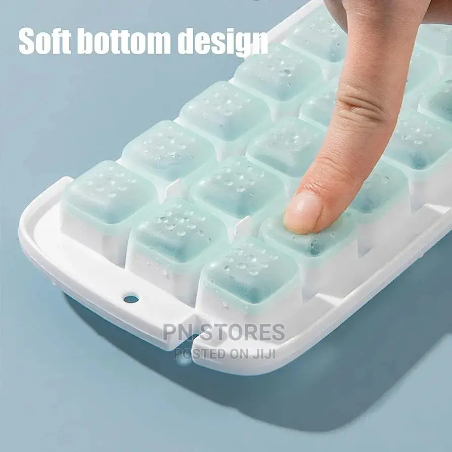 Ice Cubes Mold, Tray With Lid Cover (Press to Deice)