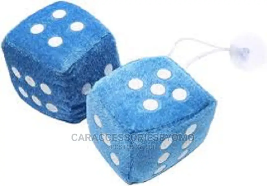 Auto Fuzzy Plush Dice Hanging Ornament With Suction Cup Car