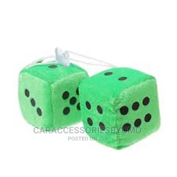 Auto Fuzzy Plush Dice Hanging Ornament With Suction Cup Car