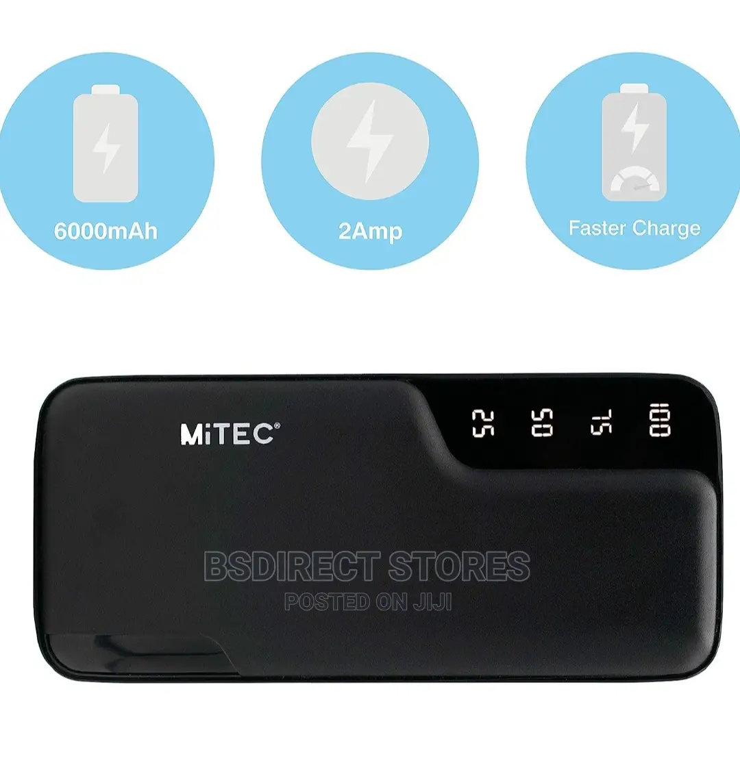 Mitec Universal 6000mah Powerbank Fast Charge Built-in Torch