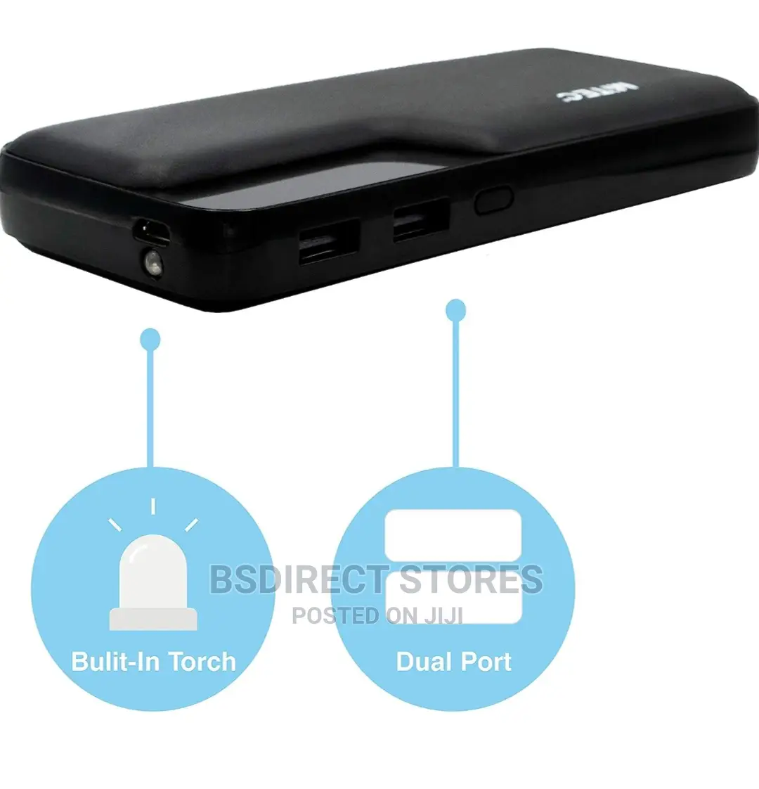 Mitec Universal 6000mah Powerbank Fast Charge Built-in Torch