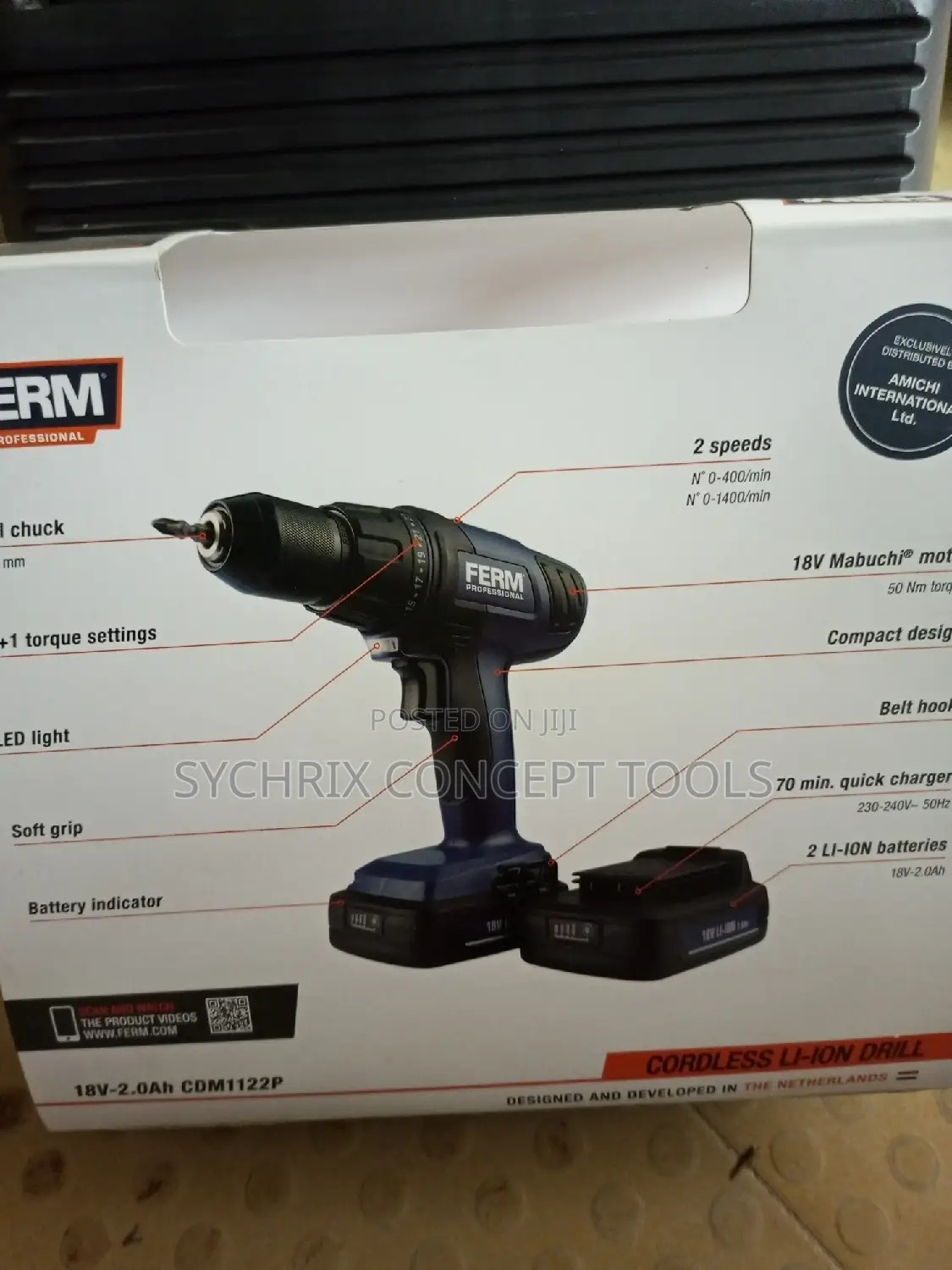 Cordless Li-Ion Drill 18V - 1.5ah 2 Batteries
