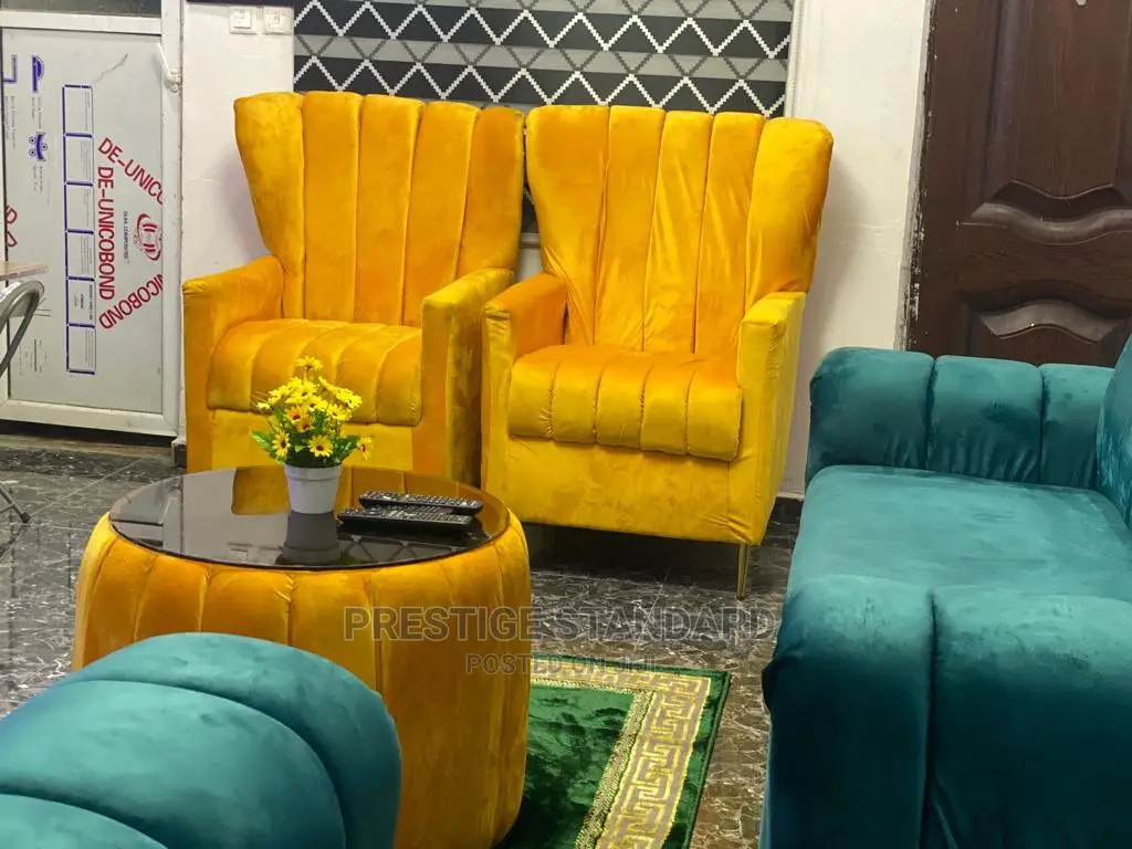 A Standard Living Room Sofa With Center Table