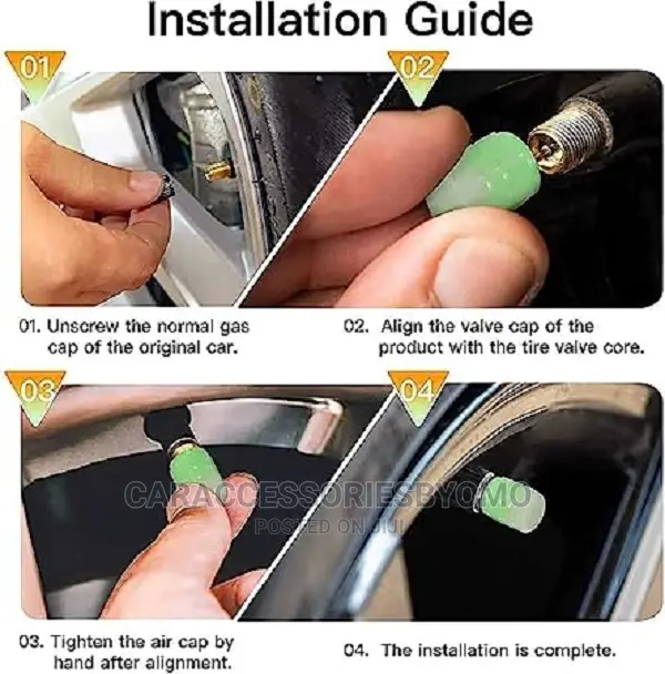 4PCS Car Tire Valve Cap Glow in Dark