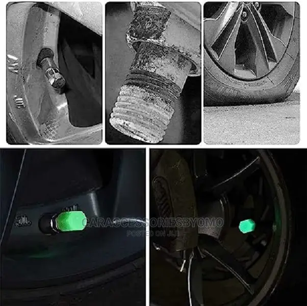 4PCS Car Tire Valve Cap Glow in Dark