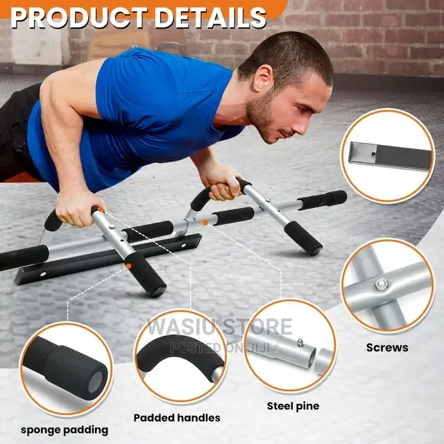 Door Trainer Iron Gym Push Up, Upper Body Workout Bar