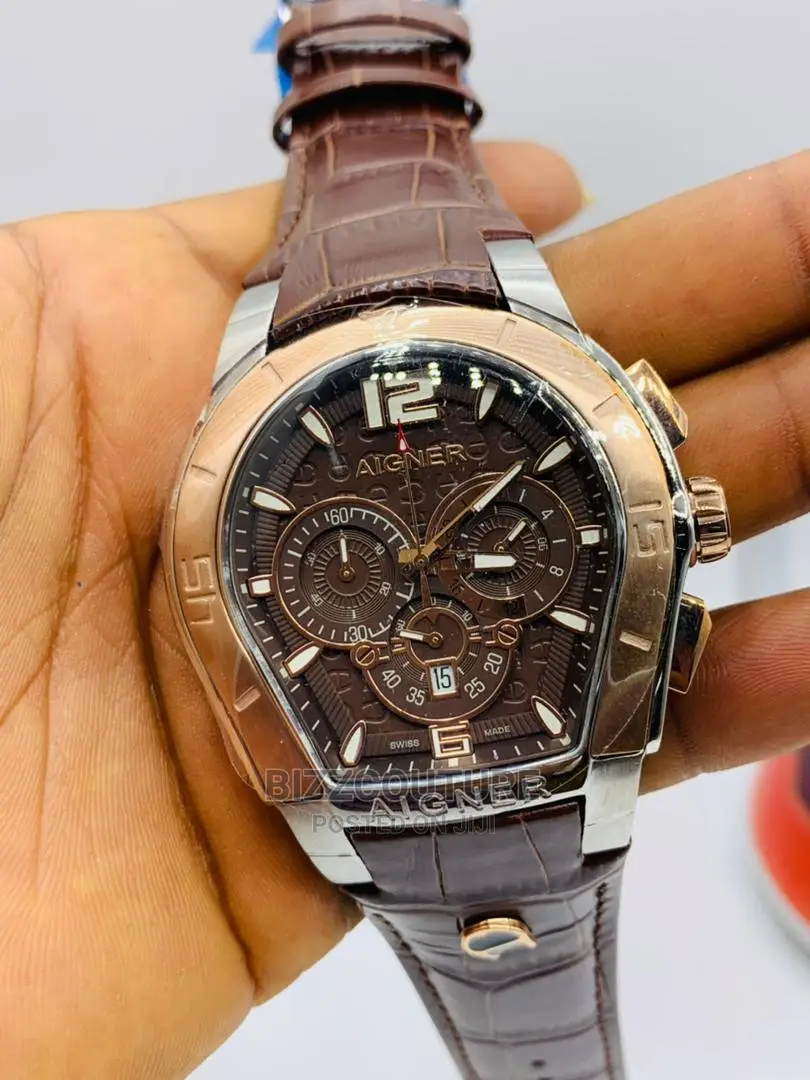 Original AIGNER Leather Strap Watch Available in Store