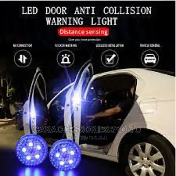 2pcs Magnetic Wireless Car Door Open LED Warning Light-Blue